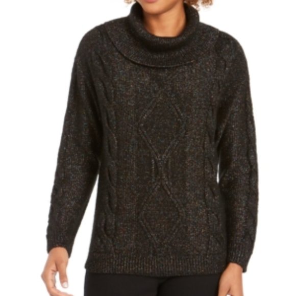 Charter Club Sweaters - Charter Club Womens Sweater M Black Cowl Neck